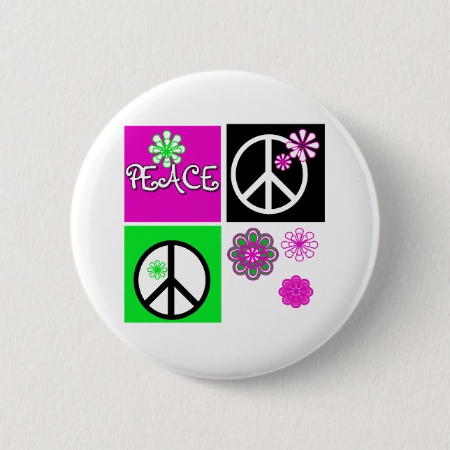 Hot Colors Peace Button (Front)