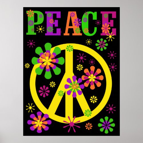 Hot Colors Peace Poster