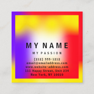 hot Colors Square Modern Minimal Logo Consulting Appointment Card