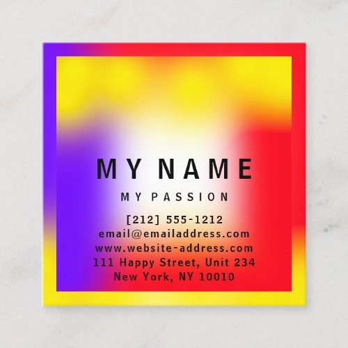 hot Colors  Square Modern Minimal Logo Consulting Appointment Card