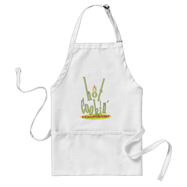 hot cookin rockstar adult apron (Front)