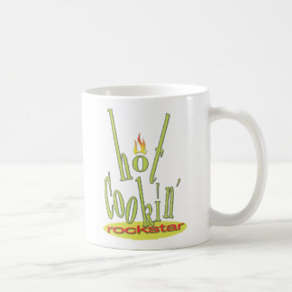 hot cookin rockstar logo coffee mug