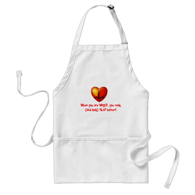 Hot cookin' WIRED chef Adult Apron (Front)