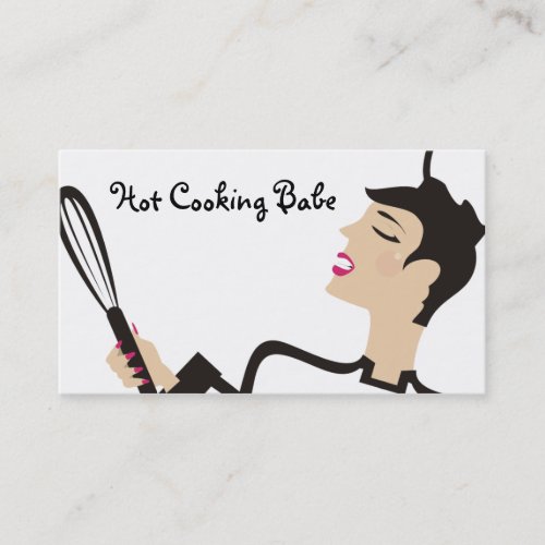 hot cooking babe woman chef baker business card...