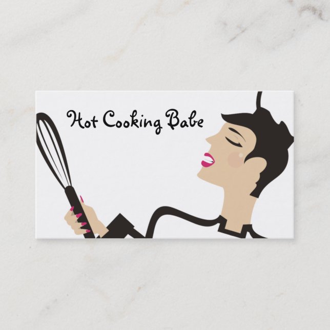 hot cooking babe woman chef baker business card... business card (Front)