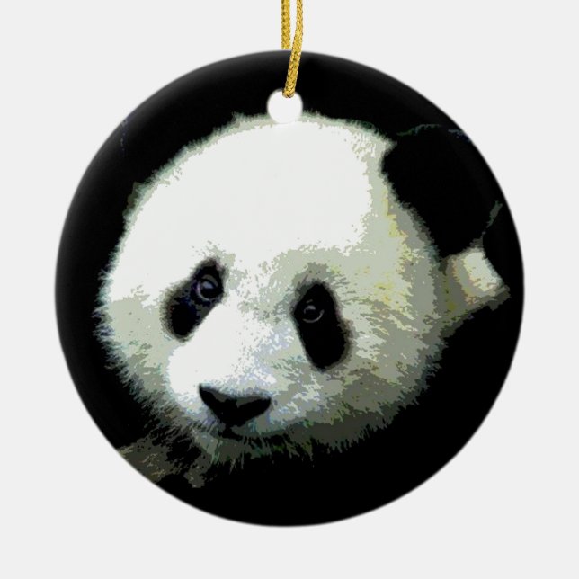 Hot Cool Chic Panda Christmas Tree Ornament (Front)