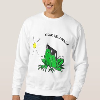 Hot & Cool Frog Cartoon Cust. Name/Text Sweatshirt