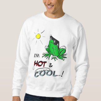 Hot & Cool Frog Cartoon Cust. Sweatshirt