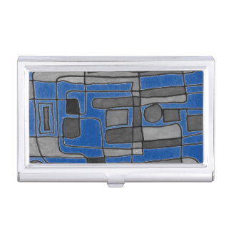 Hot & cool rectangular stripes with circle accent  business card case