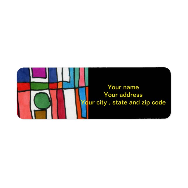 Hot & cool rectangular stripes with circle accent label (Front)