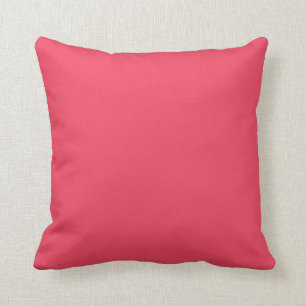 Hot Coral Pink Personalized Neon Salmon Background Throw Pillow