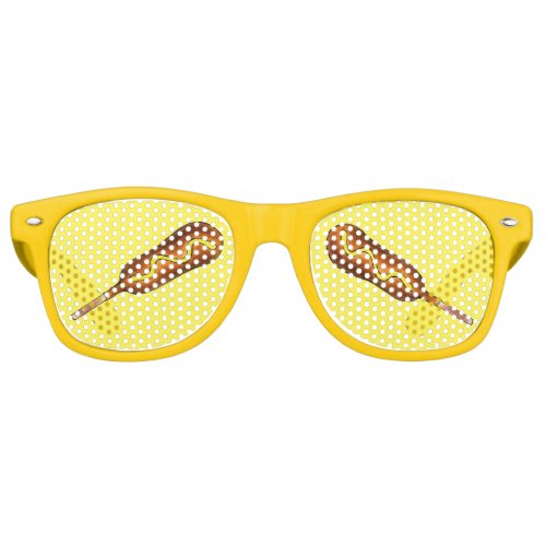 Hot Corn Dog Corndog Yellow Mustard Junk Food Retro Sunglasses