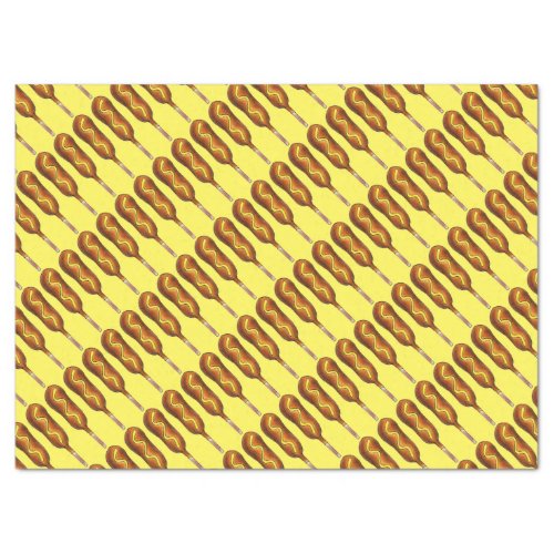 Hot Corn Dog Corndog Yellow Mustard Junk Food Tissue Paper