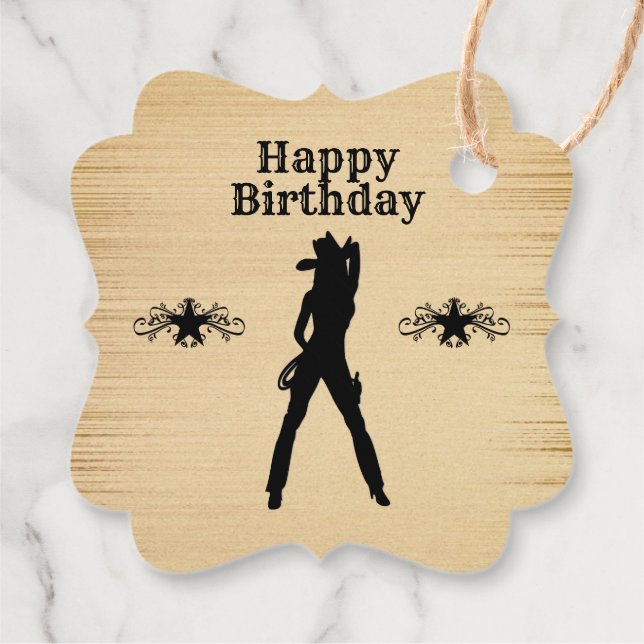 Hot Cow Girl Favor Tags (Back)