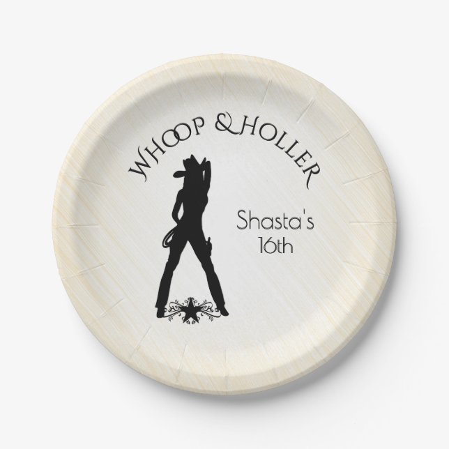 Hot Cow Girl Paper Plates (Front)