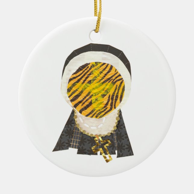 Hot Cross Bun Nun Ornament (Front)