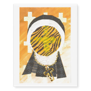 Hot Cross Bun Nun Temporary Tattoo