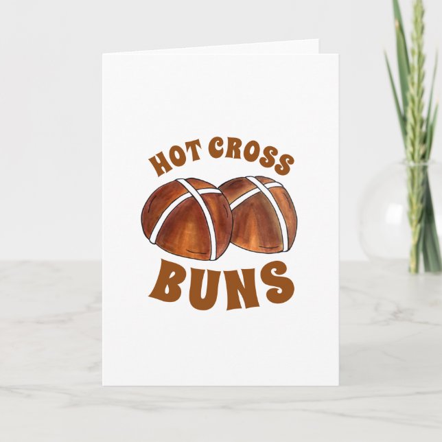 Hot Cross Buns British Food Baking Easter Pastry Card (Front)
