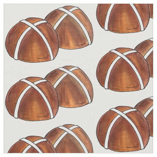 Hot Cross Buns British Food Baking Easter Pastry Fabric