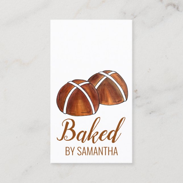Hot Cross Buns British Food Baking Pastry Bakery Business Card (Front)