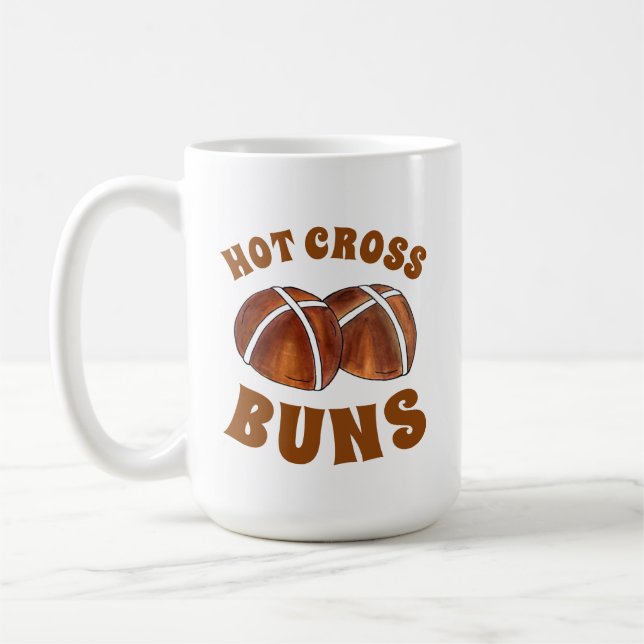 Hot Cross Buns British Food Baking Pastry Bakery Coffee Mug (Left)