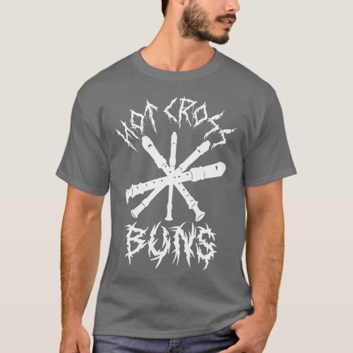 Hot Cross Buns Funny Recorder Music Ironic Heavy M T_Shirt