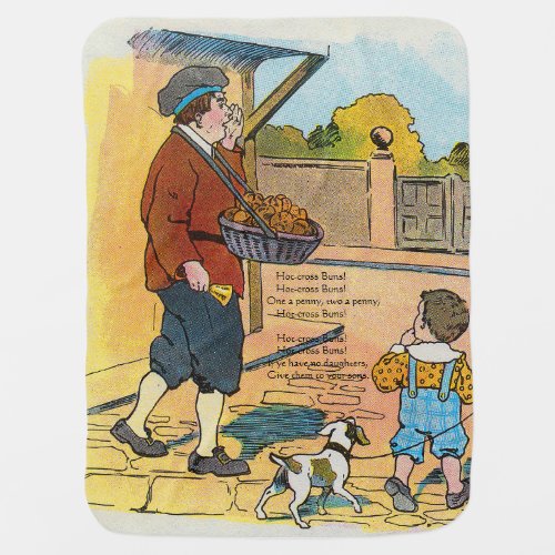 Hot_cross Buns Mother Goose Nursery Rhyme Picture Baby Blanket