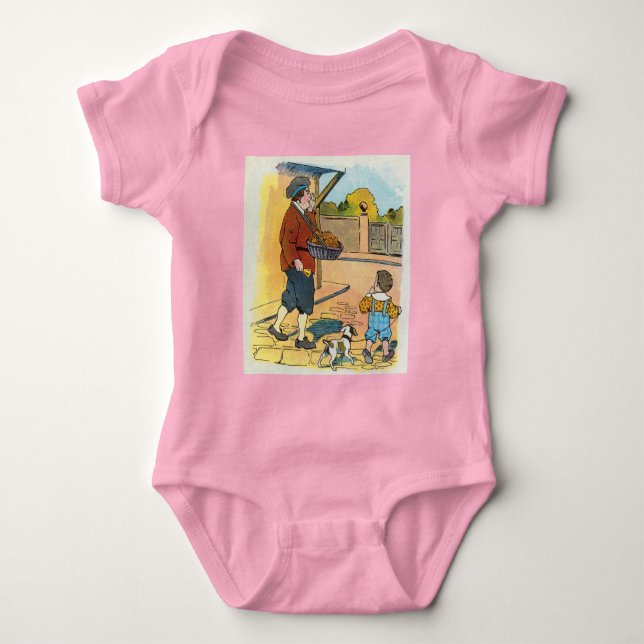 Hot-cross Buns, Mother Goose Nursery Rhyme Picture Baby Bodysuit (Front)