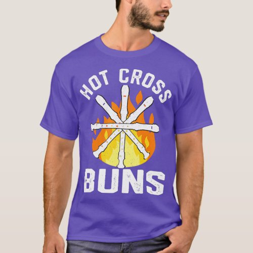 Hot Cross Buns Recorder Womens Pattern For Dad Vin T_Shirt