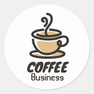 Hot Cup Coffee Shop Cafe Business Classic Round Sticker