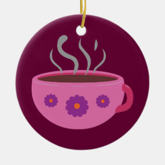 Hot Cup of Coffee Ceramic Ornament
