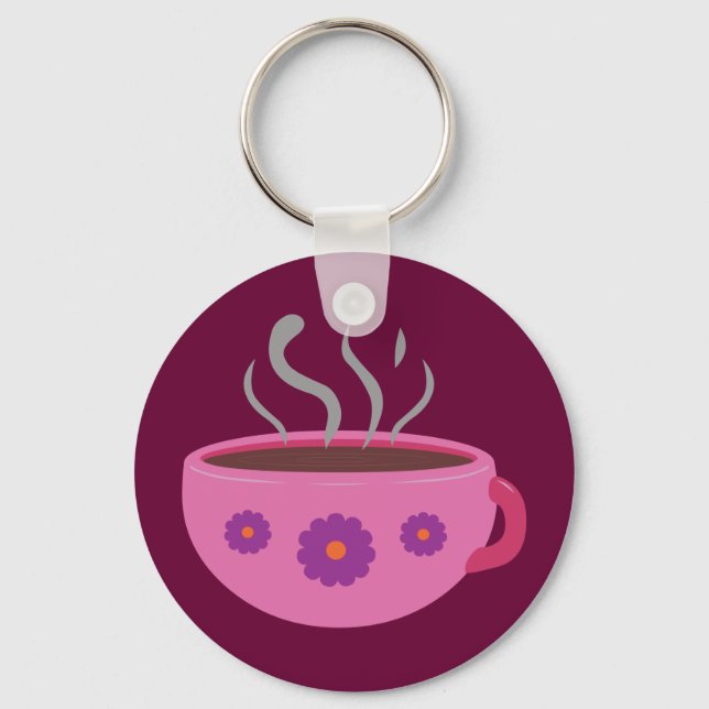 Hot Cup of Coffee Keychain (Front)