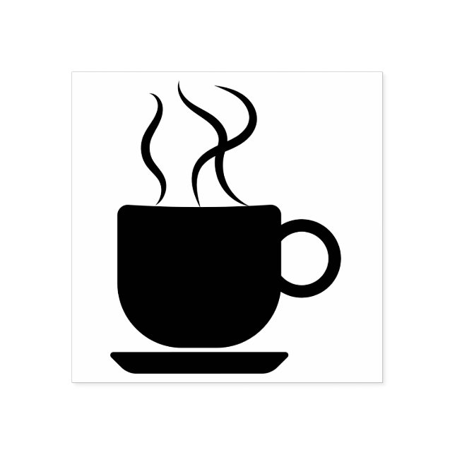 Hot cup of Coffee logo Rubber Stamp (Imprint)