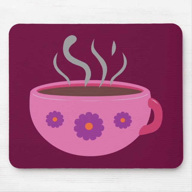 Hot Cup of Coffee Mouse Pad (Front)