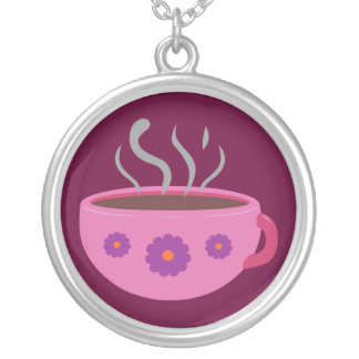 Hot Cup of Coffee Silver Plated Necklace