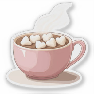 Hot Cup of Valentine's Day Cocoa Sticker