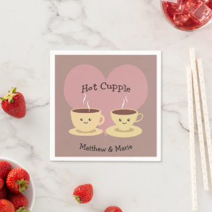 Hot Cupple Coffee Love Pun Napkins