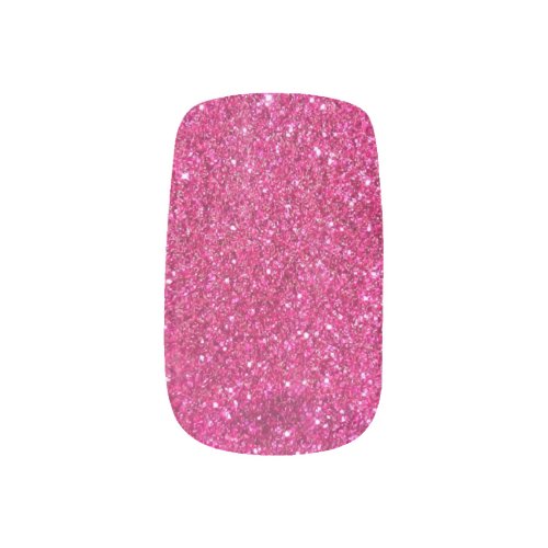 Hot Dark Pink Glitter Nail Art