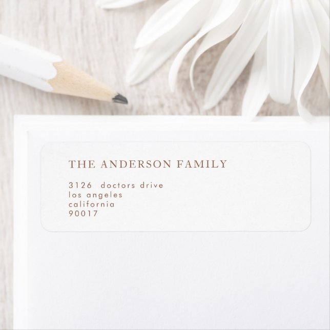 Hot Desert Sand Elegant Boho White Wedding Label (Insitu)