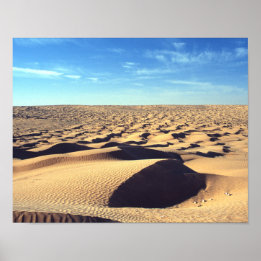 Hot Desolate Desert Sahara Blue Sky Cloud Poster