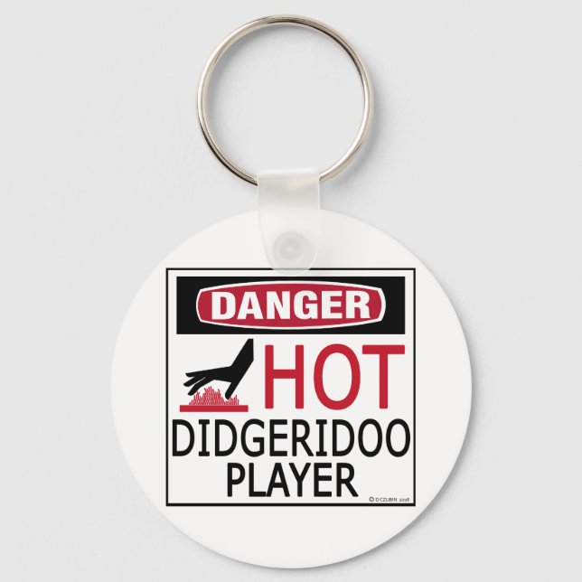 Hot Didgeridoo Player Keychain (Front)