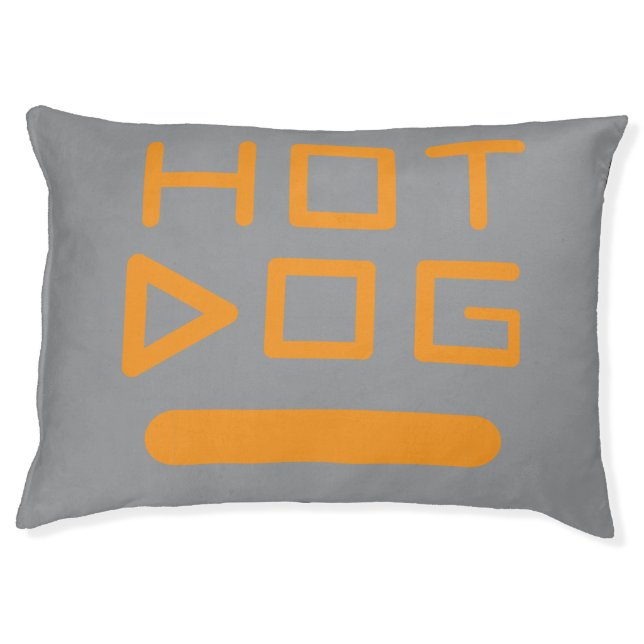 Hot Diggity Dog Bed – Punny & Plush Comfort! (Front)