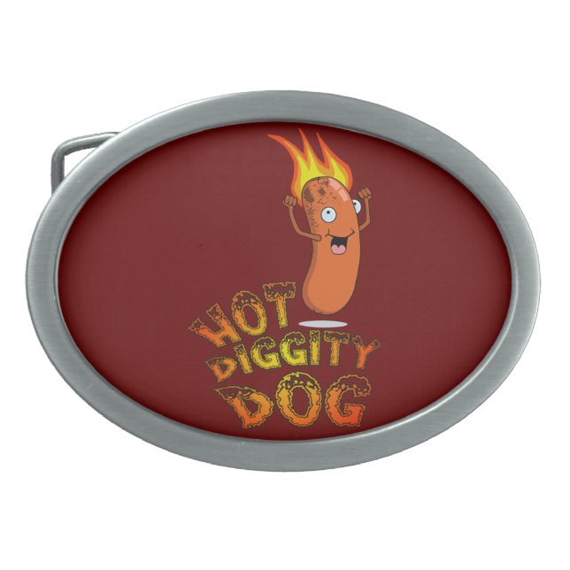 Hot Diggity Dog Belt Buckle (Front)