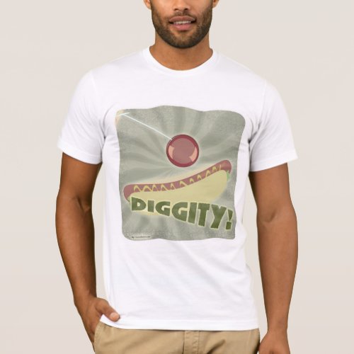 Hot Diggity Dog Fun Vintage Cartoon Slogan Design T_Shirt