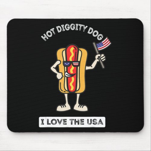 Hot Diggity Dog July 4th Patriotic BBQ Picnic Cook Mouse Pad