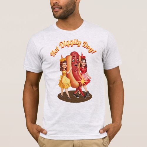 Hot Diggity Dog Vintage Hot Dog Premium T_Shirt
