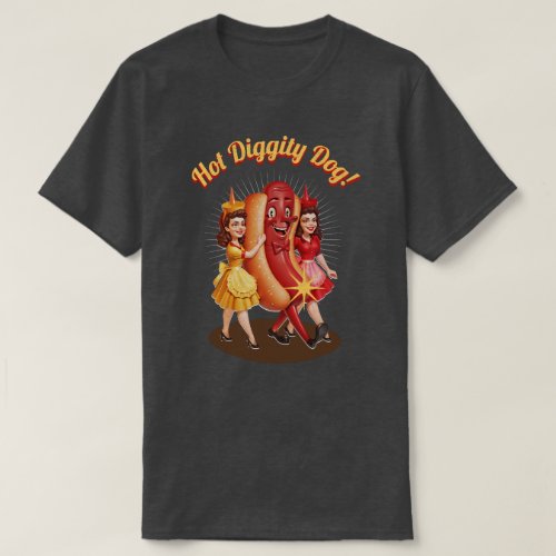 Hot Diggity Dog Vintage Hot Dog T_Shirt