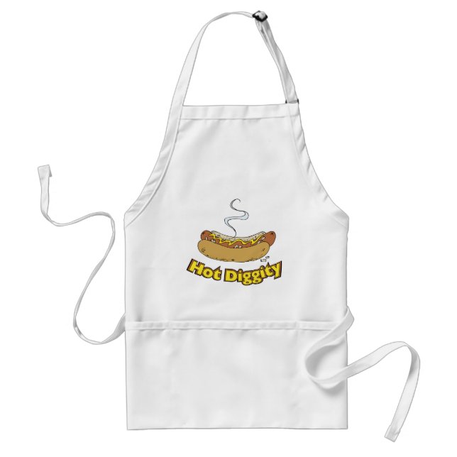 Hot Diggity ~ Hot Dog / Hot Dogs Adult Apron (Front)