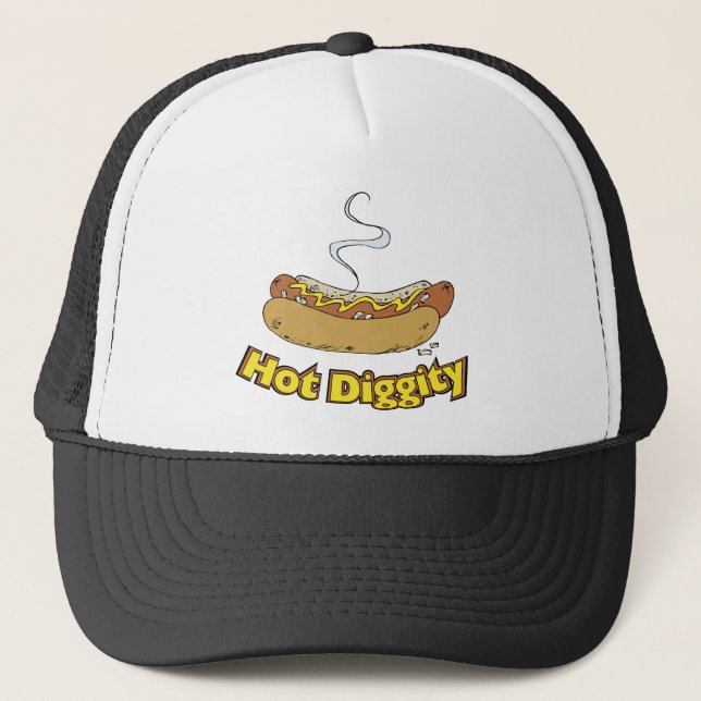 Hot Diggity ~ Hot Dog / Hot Dogs Trucker Hat (Front)