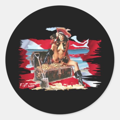 Hot Dive Babes in Bikinis Classic Round Sticker